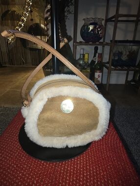 Shearling Trim Tan Crossbody Bag - UGG